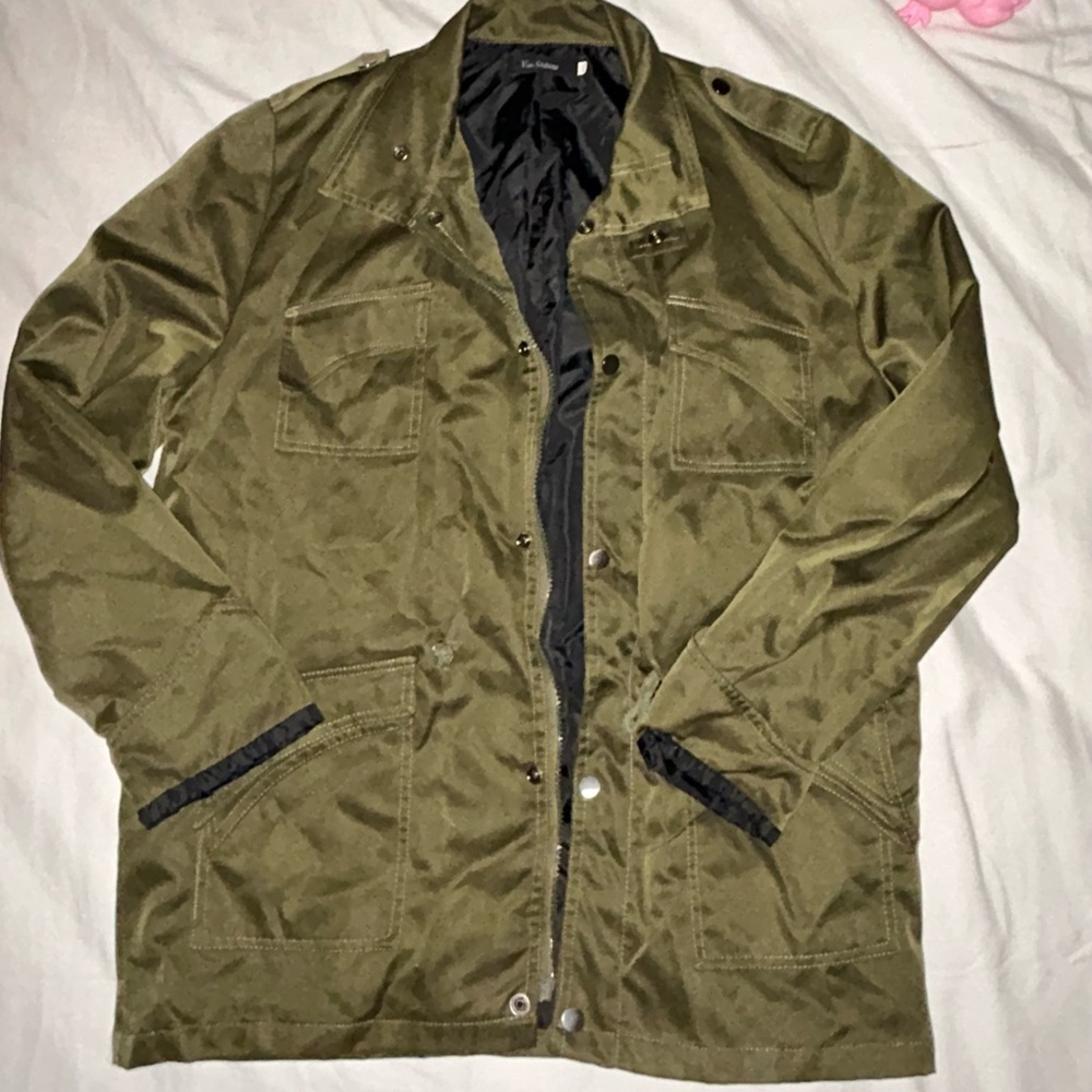 Olive Green Women Army style Cargo Jacket